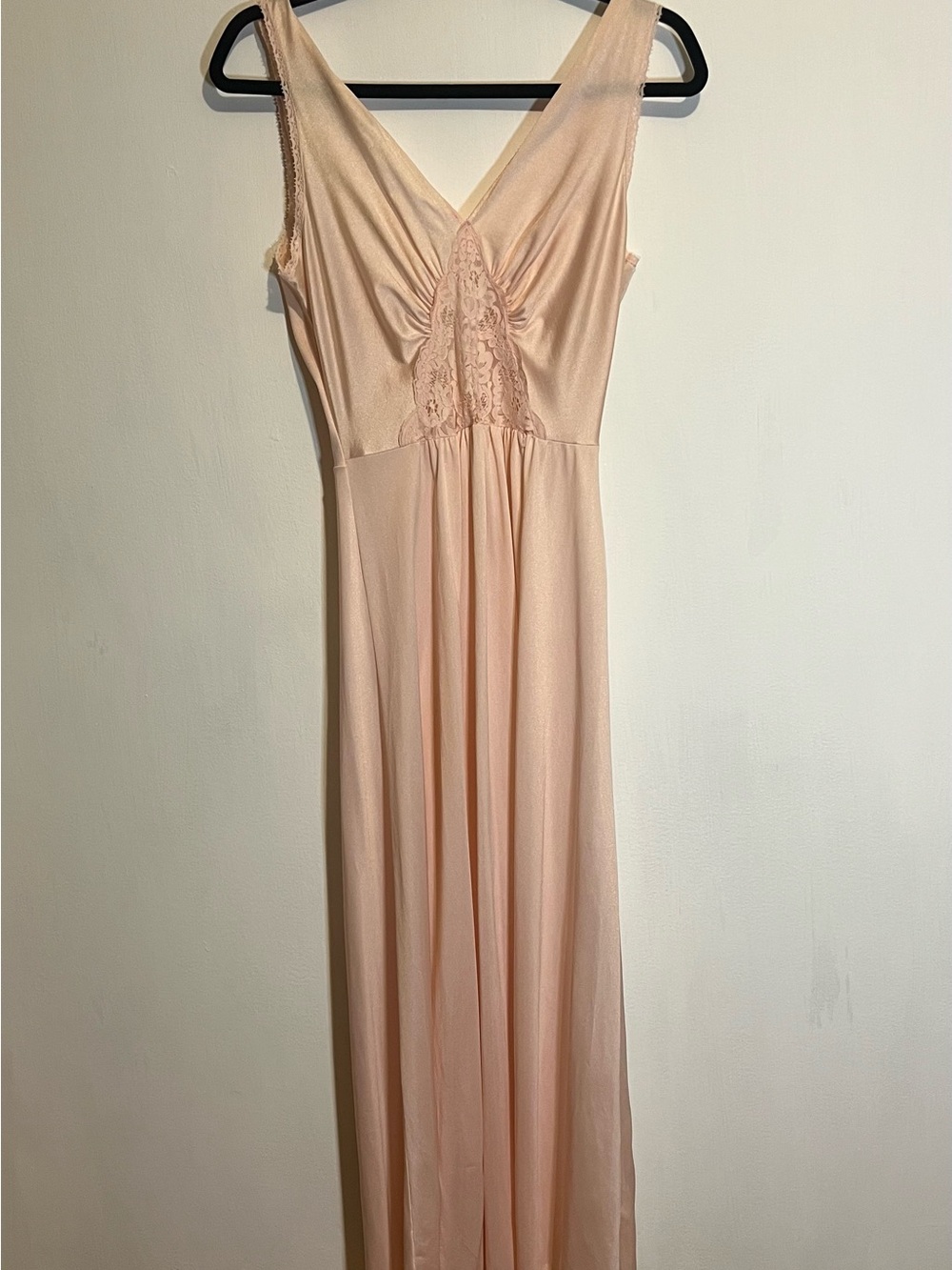 Vintage lingerie Ilusion Lace-Inset Maxi nightgown size medium